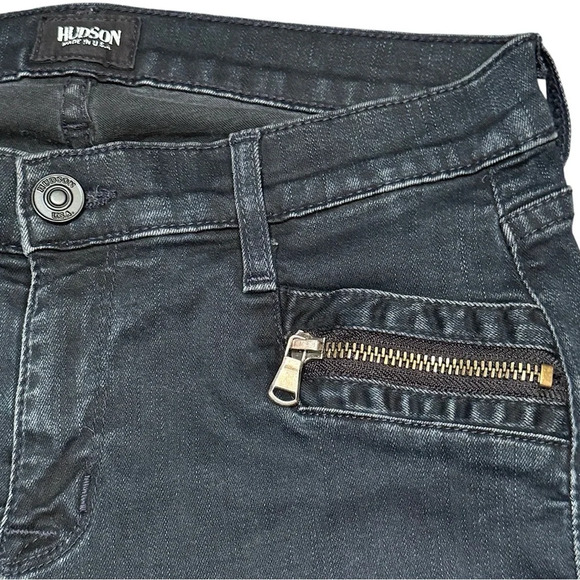 HUDSON CHIMERA  Super Skinny Jeans front/back zippers SZ 26 BLACK WILD Mid Rise - Picture 8 of 9